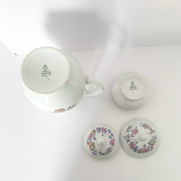 Volksted Pastorale Made in GDR porcelain Teapot and sugar bowl - Picture 4 of 7